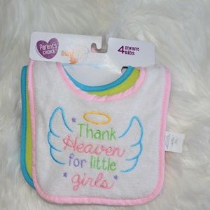 Parents Choice 3 Infant Bibs. Girls.